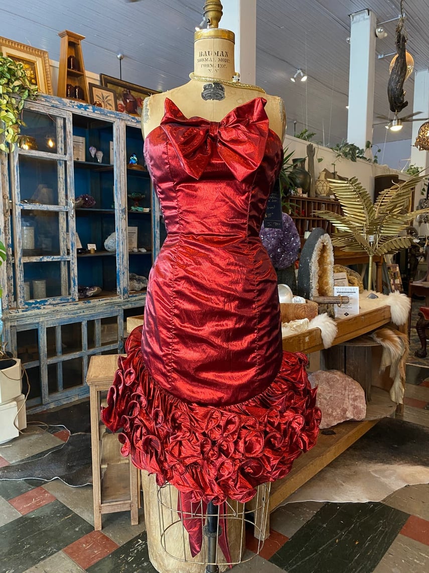 80s red prom dress hotsell