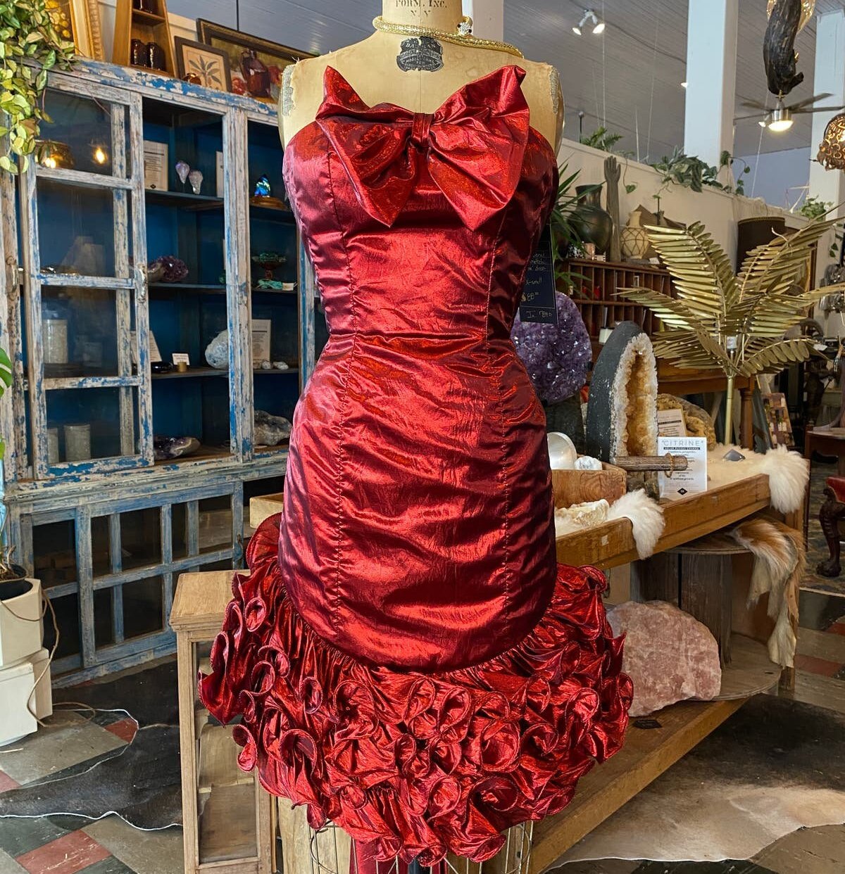 fitted lace wedding dress Vintage Red V-Neck Long Prom Dress High Slit Evening Gown