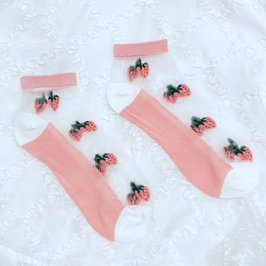 Clear Strawberry Socks