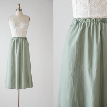 mint green skirt | 90s vintage light pastel sage green dark academia cottagecore a line midi skirt 