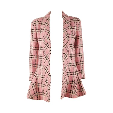 Chanel Pink Plaid Tweed Blazer