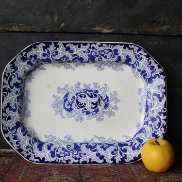 Antique Burslem English Staffordshire William Ridgeway, Neva Pattern Transferware Platter 16