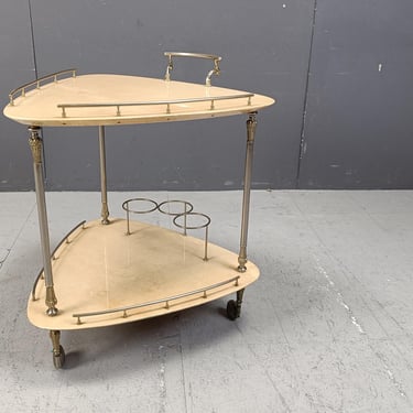 Italian Lacquered Goatskin / Parchment Serving Bar Cart by Aldo Tura, 1960s - Vintage design trolley - Chic Italian vintage bar cart 