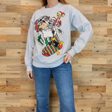 Looney Tunes Holiday Christmas Vintage 90's Sweater 