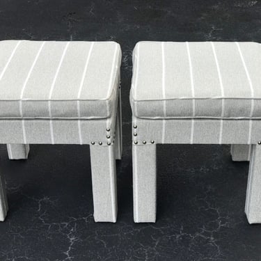 Vintage Billy Baldwin style stools - a pair 