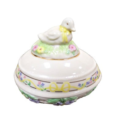 Lenox The Duck Easter Egg Trinket Box With Lid 1997 Limited Edition In Box 