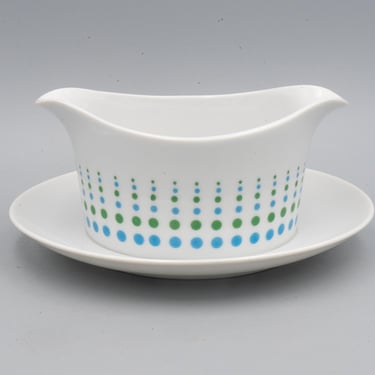 Harmony House Motif Gravy Boat with Attached Underplate | Vintage Mid Century Modern Dinnerware 