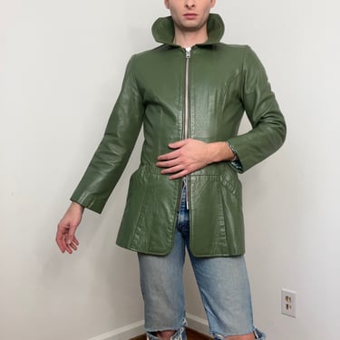 60s/70s Double zip leather jacket 