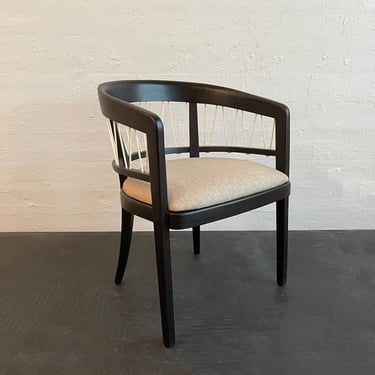 Mid-Century Lacquered Walnut Barrel Chair By Edward Wormley For Drexel