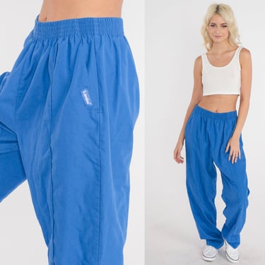 Blue Track Pants 80s Jogging Pants Gym Running Track Suit