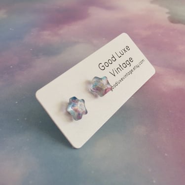 Tiny Star Earrings Pastel Ombre Studs 