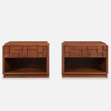 Vintage Brutalist “Staccato” Nightstands by Lane