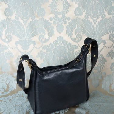 Vintage COACH Janice Legacy Black Leather Crossbody Shoulder Bag #9966 