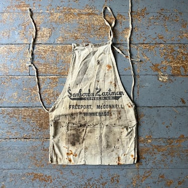 Vintage Freeport IL Sanford & Zartman Lumber Co Nail Apron 