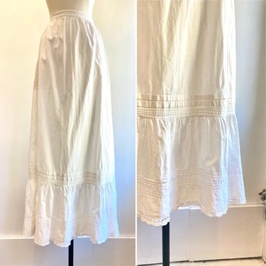 Vintage VICTORIAN PETTICOAT Full Skirt / EYELET + Pintucked 10