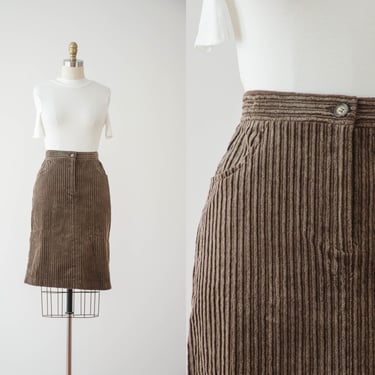 brown corduroy skirt | 90s vintage light brown soft corduroy dark academia short mini skirt 