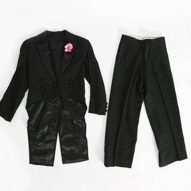 RARE Antique kids Suit tails | Vintage 20s black Tuxedo tails suit | 1920s Childs tuxedo suit 