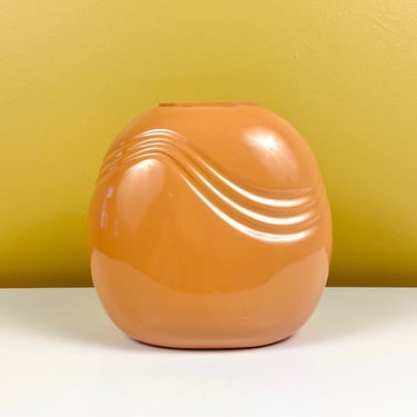 Orange Wavy Art Deco Style Vase 
