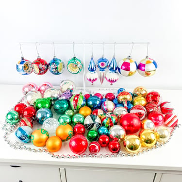 Vintage MCM Retro Ornament Curated Sets, You Choose: Mercury Glass Ornaments, Christmas Tree, Shiny Brite Fancy Shapes, West Germany, Poland 