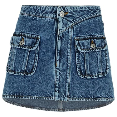 Jw Anderson Blue Denim Miniskirt Women