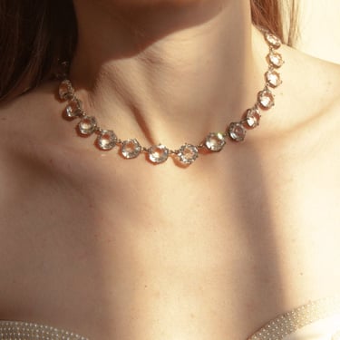 2800a / 1930s czech crystal glass necklace 
