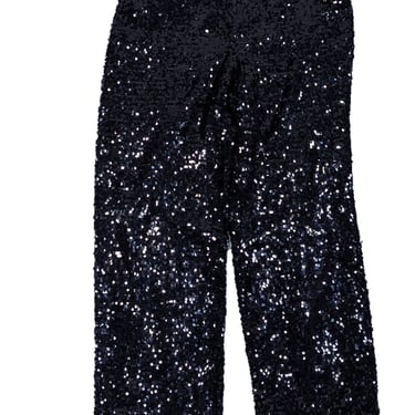 Lapointe - Black Sequin Straight Leg Trousers Sz 4