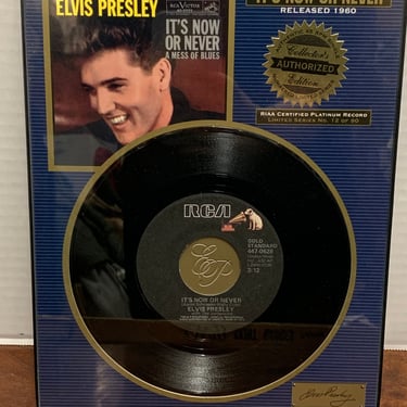 Vintage Elvis It’s Now or Never Framed Collectible 45 