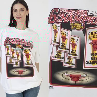 Chicago Bulls T-Shirt, Vintage 90s NBA Tee, Michael Jordan Basketball, White 1998 NBA 