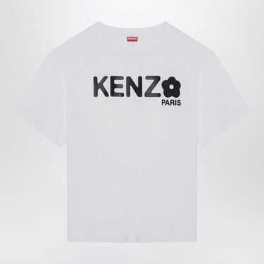 Kenzo White Cotton T-Shirt With Logo Men