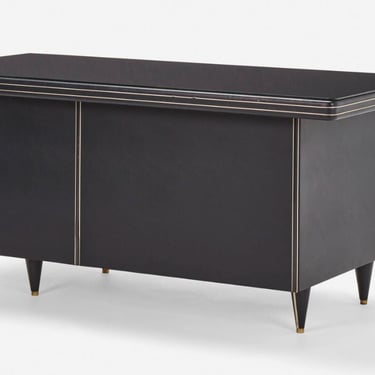 Gio Ponti Style Mid-Century Modern Black Italian Desk 1955