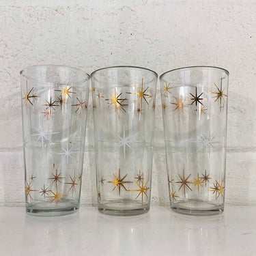 Libbey Atomic Star Tall Collins Glasses (Set of 4)