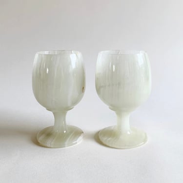 IVORY ONYX GOBLETS - S/2 