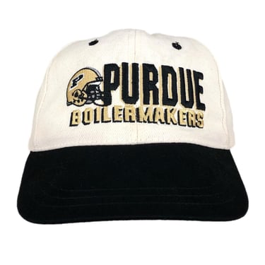 Vintage 90s Champion University of Purdue Boilermakers Football Embroidered Strap Back Hat Cap 