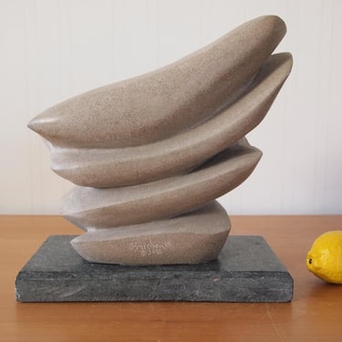 Original 1988 C. DAVID BREEDEN Abstract Stone SCULPTURE, 12