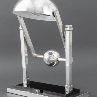 Jacques Adnet Chromed Table Lamp, ca. 1930