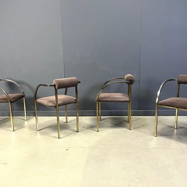 Vintage dining chairs by Belgo chrom, set of 4 - 1980s - design dining chairs - vintage armchairs - mid century dining chairs 