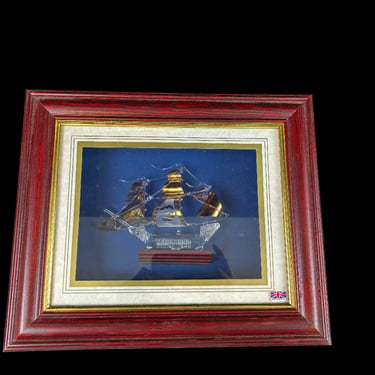 ama/Shadow Box Framed with Glass Tall Ship