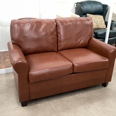 Faux Leather Loveseat