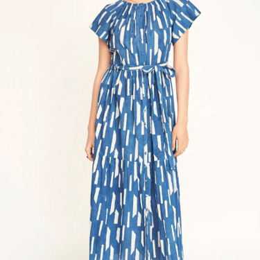 Vienna Maxi Dress in Indigo Rainfall