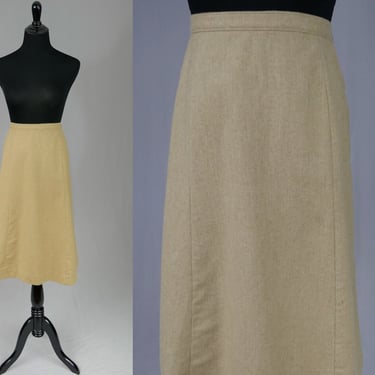 70s Pendleton Skirt - 26 waist - Light Brown Wool - Slight Flare to Hem - Vintage 1970s 