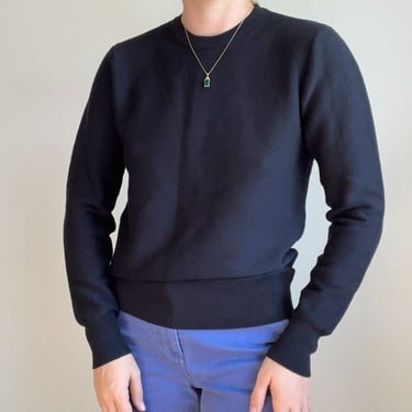 Gianni Feraud NWT Mens Limited Edition Black Ribbed Minimalist Sweater Sz S 