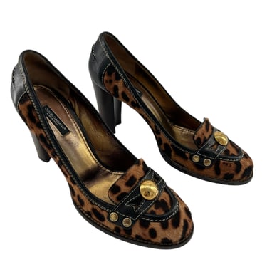 Dolce & Gabbana 2000s Leopard Print Pony Hair Pumps, size 39