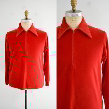 1980s Red Velour Shirt 