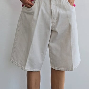 Cream Denim Shorts (M)