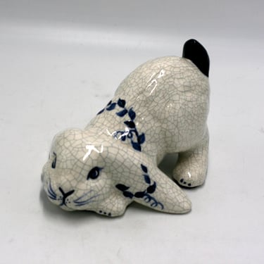 vintage Dedham Pottery Lop Eared Rabbit Figurine 2001 