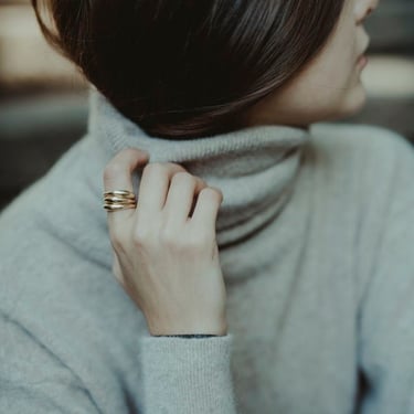 Uni Jewelry Lu Stack Ring - Brass on Garmentory