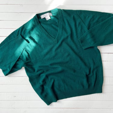 green cashmere sweater | 80s 90s vintage Keith Anthony pine green soft cozy men's vintage sweater 
