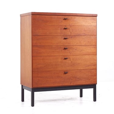 Jack Cartwright for Founders Mid Century Walnut Highboy Dresser - mcm 