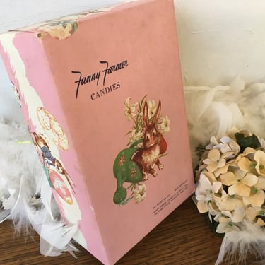Vintage Fanny Farmer Pink Easter Candy Box, Peter Rabbit, Hopsy, Mopsy And Cottontail, Easter Decor, 4.5 Ounces 