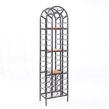 Arthur Umanoff Mid Century 40 Bottle Tall Iron Wine Rack - mcm 